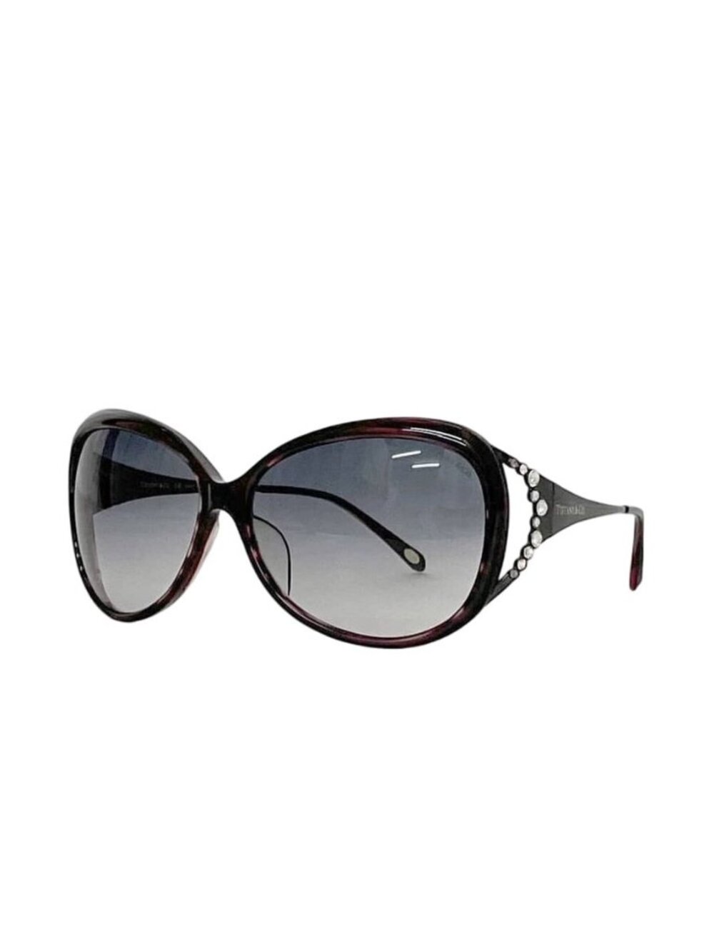 Tiffany & Co Sunglasses Purple Black Acetate Rhinestone Eyewear Simple
